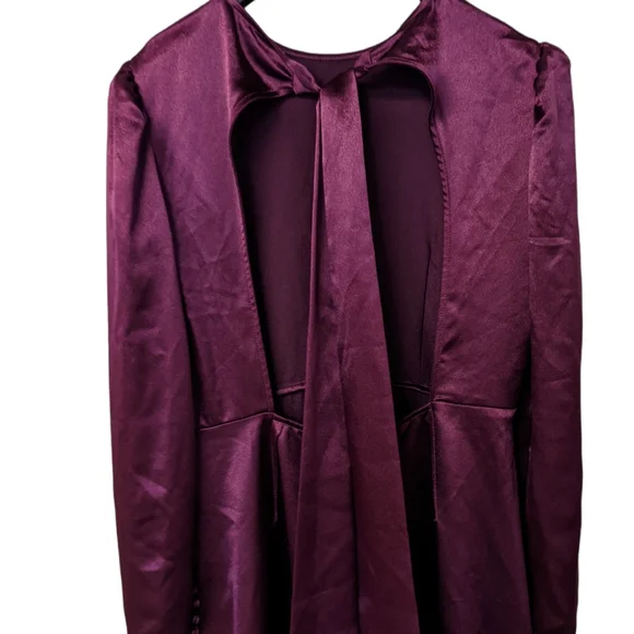 Topshop Satin Tie Back Midi Dress Size 10 - Picture 4 of 12